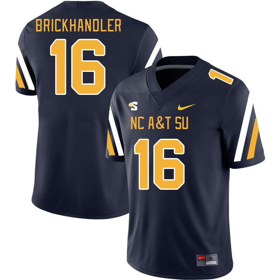 Men-Youth #16 Eli Brickhandler North Carolina A&T Aggies 2023 College Football Jerseys Stitched-Blue